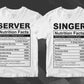 50 Professions Funny Nutrition Facts Editable Vector T-shirt