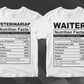 50 Professions Funny Nutrition Facts Editable Vector T-shirt