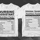 50 Professions Funny Nutrition Facts Editable Vector T-shirt