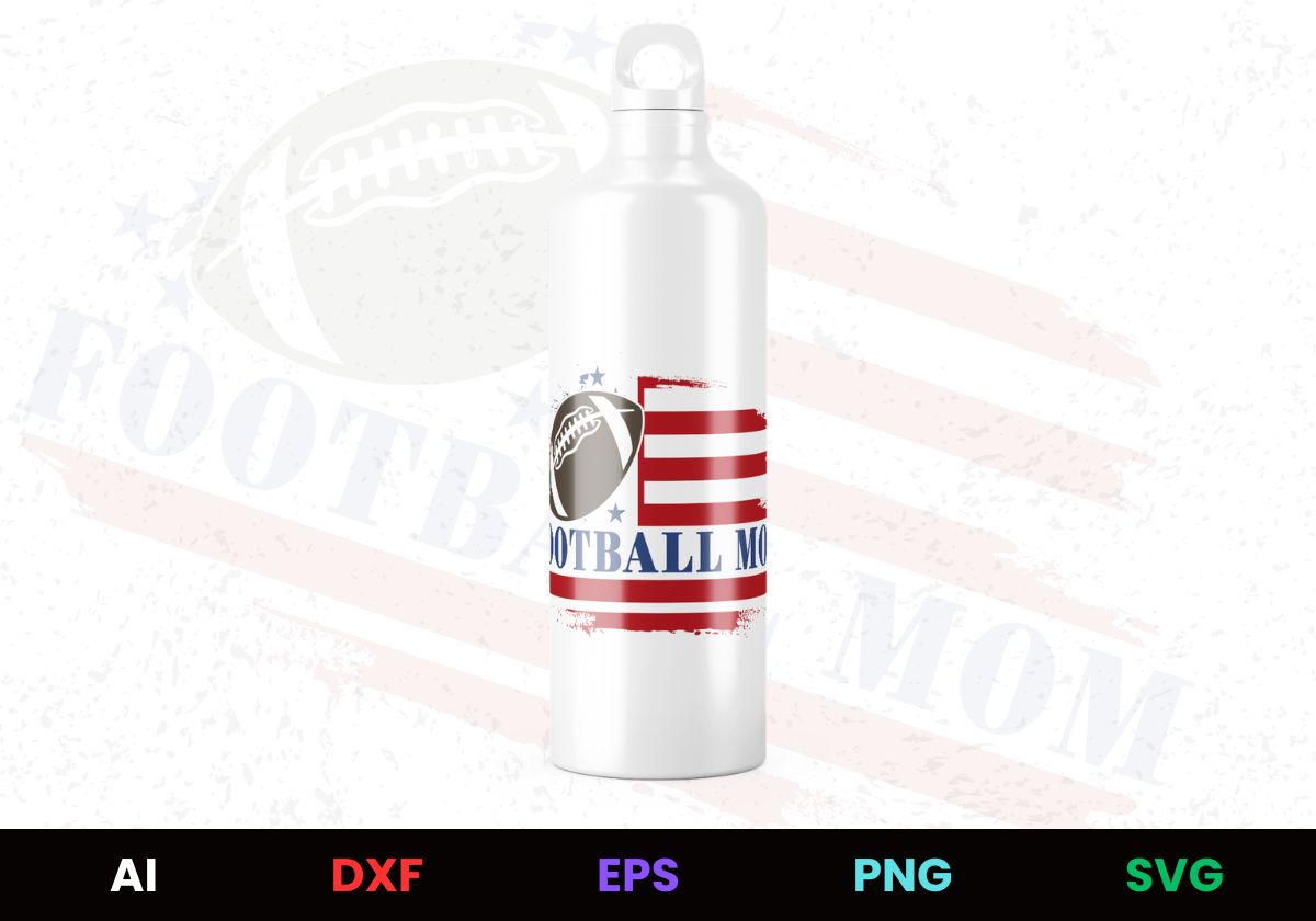 Football Mom American Flag Circular Editable T shirt Design In Ai Svg Files