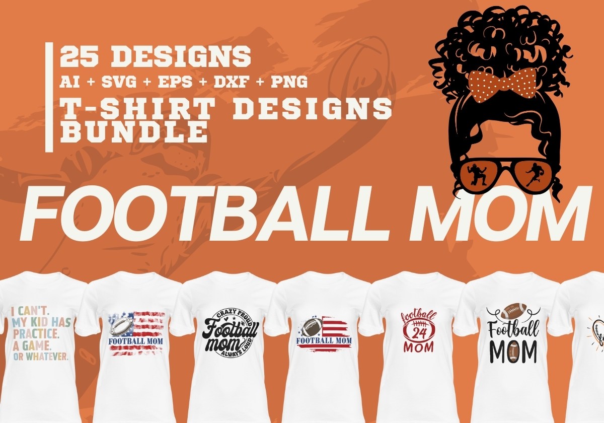 Football Mom T Shirt Designs Bundle