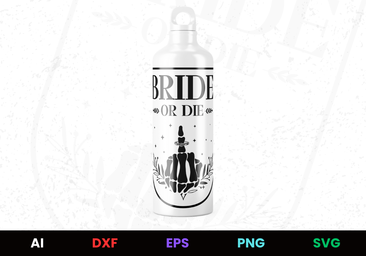 bride or die vector ai dxf eps png svg bottle design
