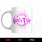 Warning Girls Trip In Progress Editable Mug Design in Ai Svg Eps Files