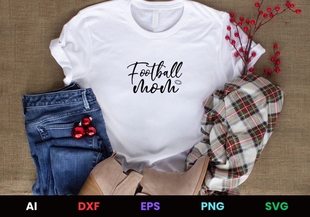 Football Mom Editable T-Shirt Design in Ai Svg Eps Files