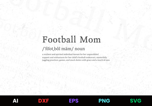 Football Mom 5 Editable Design in Ai Svg Eps Files