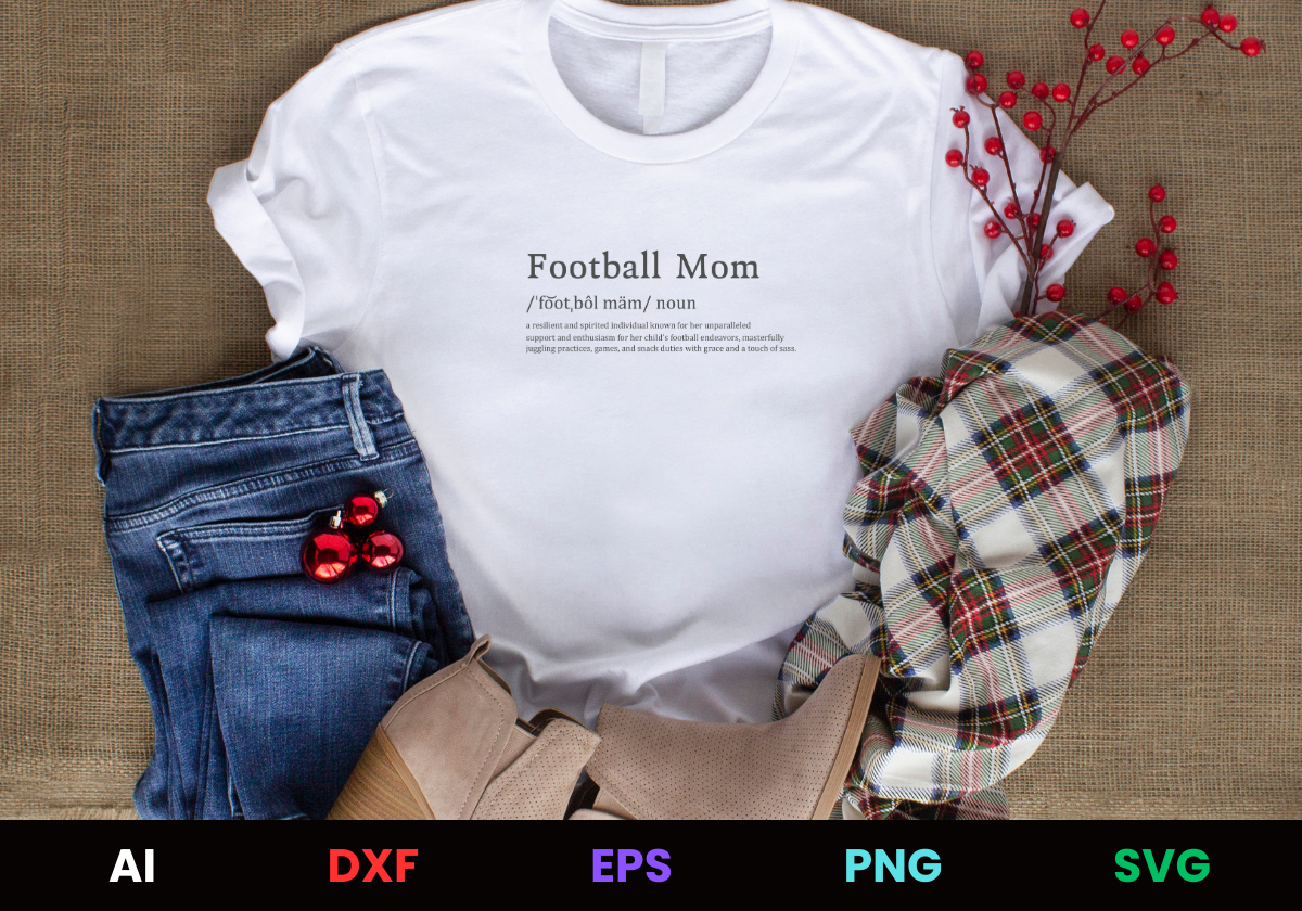 Football Mom 5 Editable T-Shirt Design in Ai Svg Eps Files
