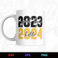 Good Bye 2023 Hello 2024 Editable Mug Design in Ai Svg Eps Files