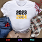 Good Bye 2023 Hello 2024 Editable T-Shirt Design in Ai Svg Eps Files