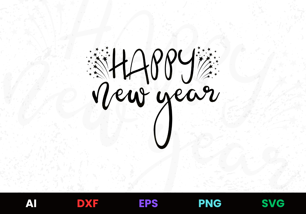 Happy New Year 3 Editable Design in Ai Svg Eps Files