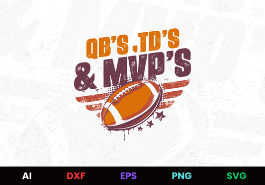 QB's TD's & MVP's Editable Design in Ai Svg Eps Files