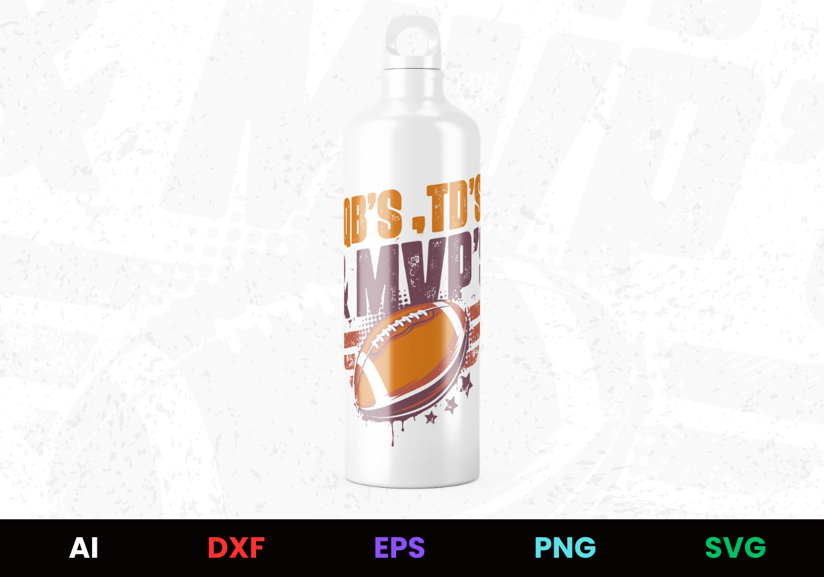 QB's TD's & MVP's Editable Bottle Design in Ai Svg Eps Files