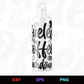 Fueled by Coffee and Touchdowns Editable Bottle Design in Ai Svg Eps Files