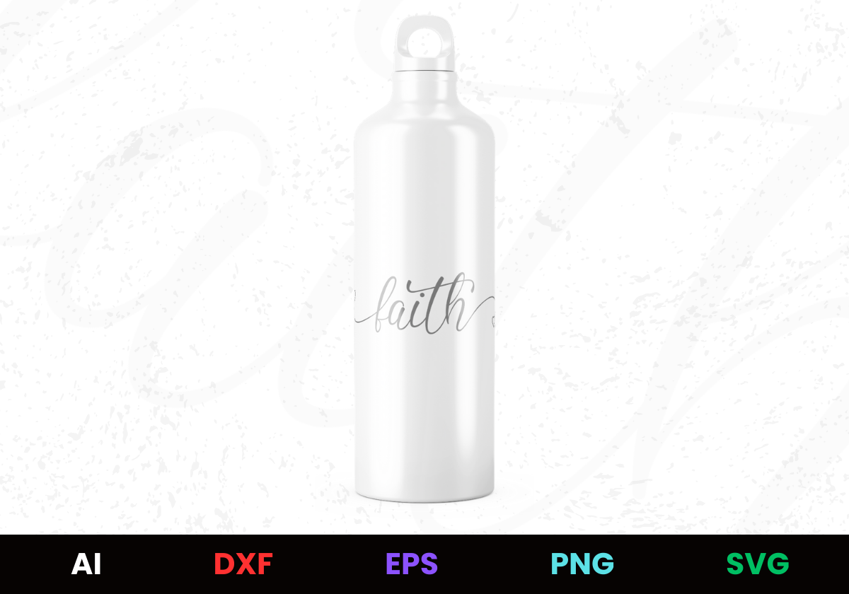 Heart To Faith Editable Bottle Design in Ai Svg Eps Files