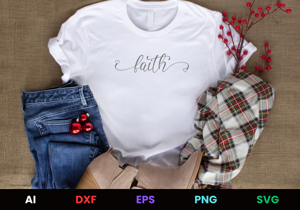 Heart To Faith Editable T-Shirt Design in Ai Svg Eps Files