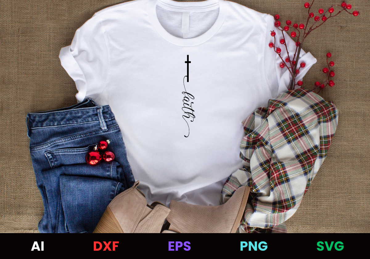 Cross To Faith Editable T-Shirt in Ai Svg Eps Files