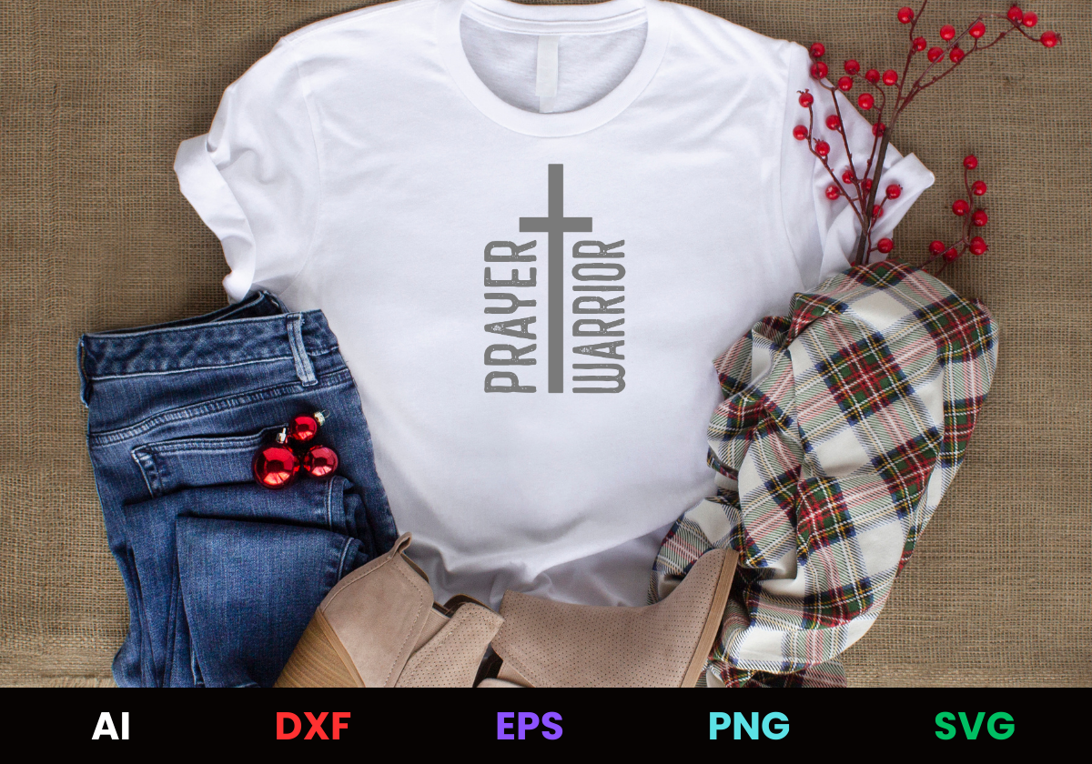 Prayer Warrior Editable T-Shirt Design in Ai Svg Eps Files