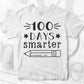 100 Days Smarter School Education Editable Vector T-shirt Design in Ai Svg Files