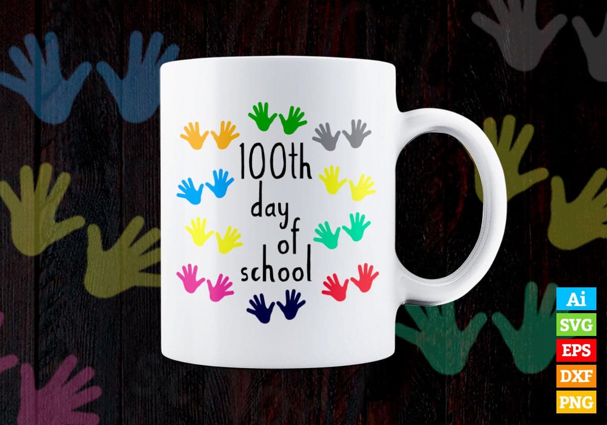100th Day Of School Education T shirt Design Svg Cutting Printable Files