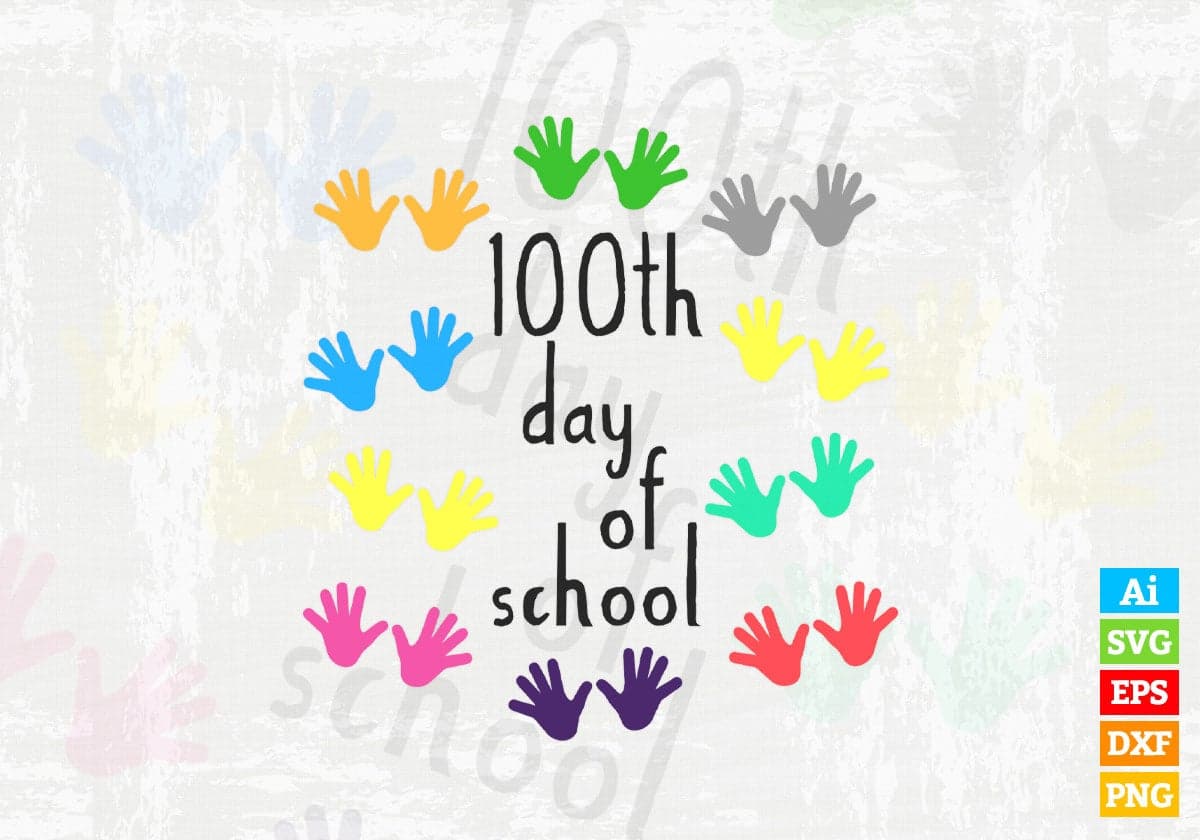 100th Day Of School Education T shirt Design Svg Cutting Printable Files