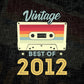 10th Birthday Best of 2012 Vintage Editable Vector T-shirt design in Ai Svg Printable Files