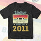 11th Birthday Best of 2011 Vintage Editable Vector T-shirt design in Ai Svg Printable Files