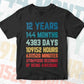 12 Years 144 Months Old Kids Vintage Birthday Editable Vector T-shirt Design Svg Files