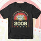 14 Whole Years of Being Awesome Since 2008 Vintage Birthday Editable Vector T-shirt Design in Ai Svg Png Files
