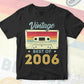 16th Birthday Best of 2006 Vintage Editable Vector T-shirt design in Ai Svg Printable Files