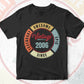 16th Birthday for Legendary Awesome Epic Since 2006 Vintage Editable Vector T-shirt Design in Ai Svg Files