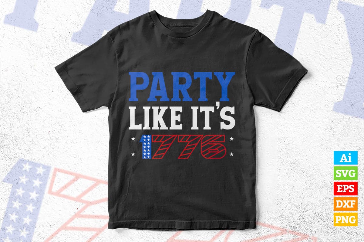 1776 American Independence Day 4th July Vector T shirt Design in Ai Png Svg Printable Files
