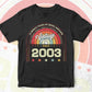 19 Whole Years of Being Awesome Since 2003 Vintage Birthday Editable Vector T-shirt Design in Ai Svg Png Files