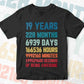 19 Years 228 Months Old Teenager Vintage Birthday Editable Vector T-shirt Design Svg Files