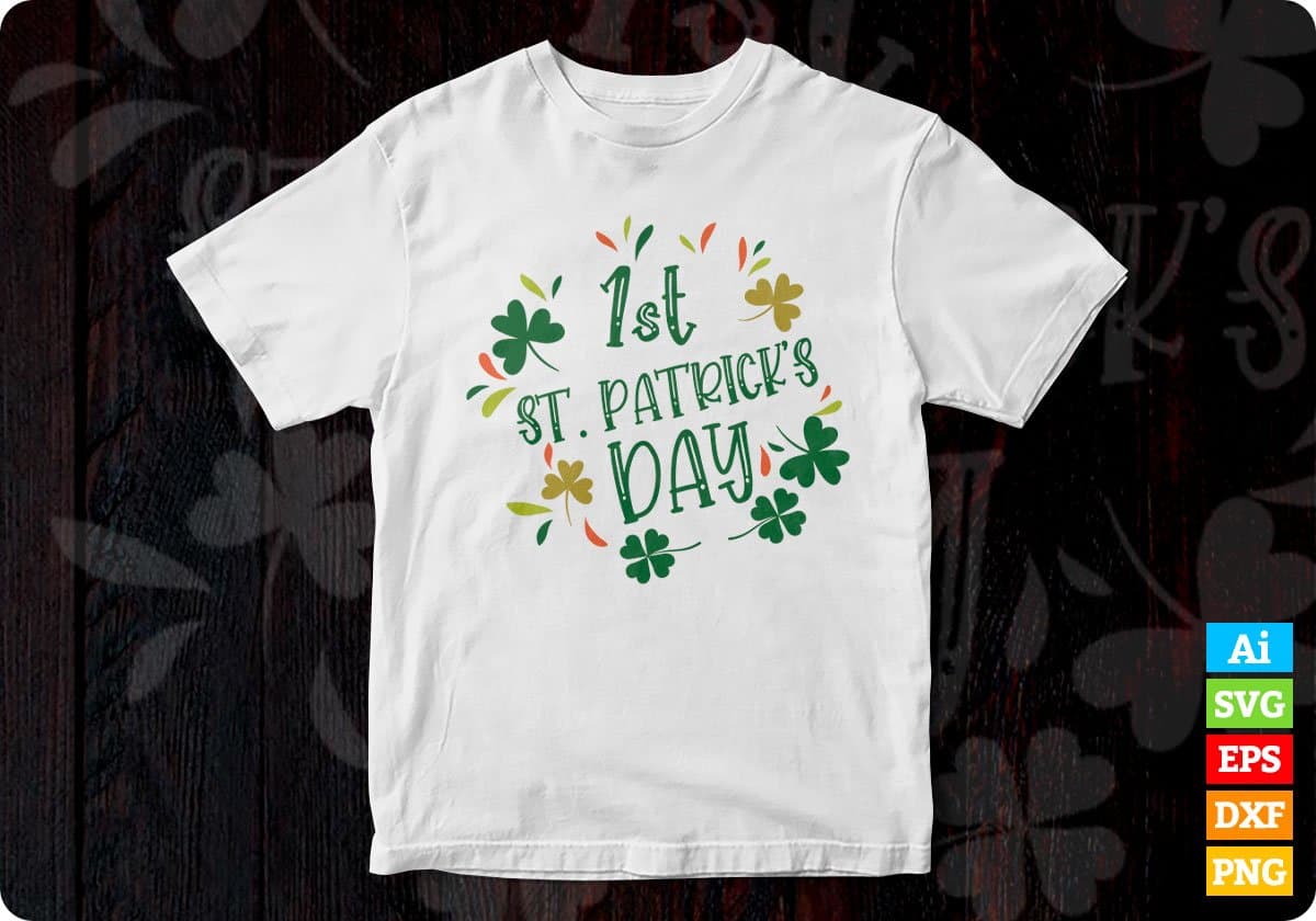 1st St. Patrick's Day T shirt Design In Svg Png Cutting Printable Files