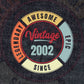 20th Birthday for Legendary Awesome Epic Since 2002 Vintage Editable Vector T-shirt Design in Ai Svg Files