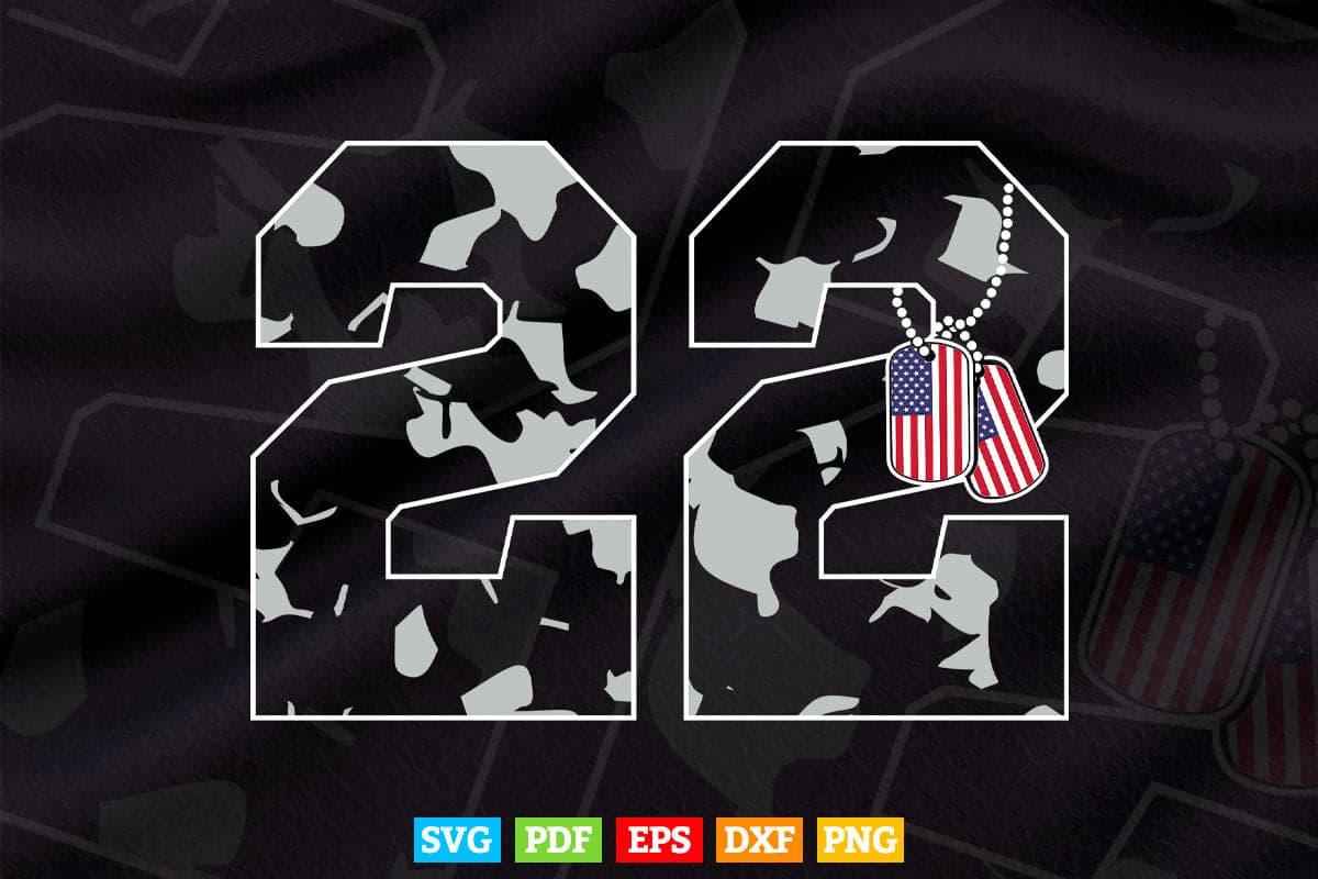 22 A Day Soldier Veteran PTSD Awareness 4th of July Svg T shirt Design.
