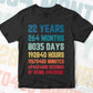 22 Years 264 Months Old Young Men Woman Vintage Birthday Editable Vector T-shirt Design Svg Files