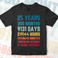 25 Years 300 Months Old Young Men Woman Vintage Birthday Editable Vector T-shirt Design Svg Files