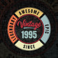 27th Birthday for Legendary Awesome Epic Since 1995 Vintage Editable Vector T-shirt Design in Ai Svg Files
