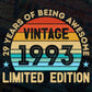 29 Years Of Being Awesome Vintage 1993 Limited Edition 29th Birthday Editable Vector T-shirt Designs Svg Files
