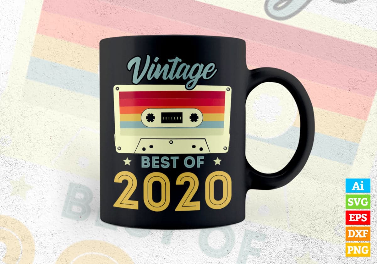 2nd Birthday Best of 2020 Vintage Editable Vector T-shirt design in Ai Svg Printable Files
