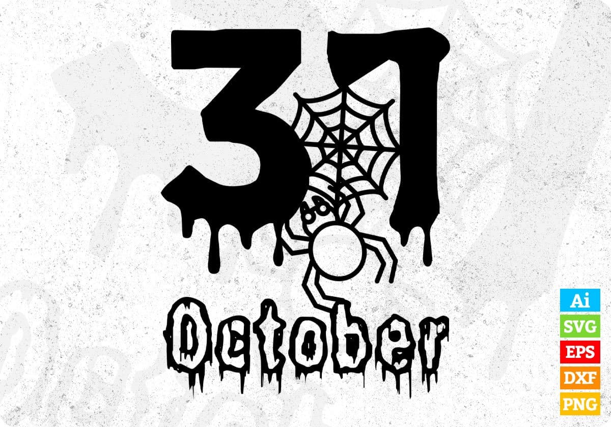 31 October Halloween T shirt Design In Svg Png Cutting Printable Files