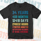 34 Years 408 Months Old Young Men Woman Vintage Birthday Editable Vector T-shirt Design Svg Files
