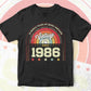 36 Whole Years of Being Awesome Since 1986 Vintage Birthday Editable Vector T-shirt Design in Ai Svg Png Files
