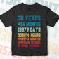 38 Years 456 Months Old Young Men Woman Vintage Birthday Editable Vector T-shirt Design Svg Files
