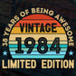38 Years Of Being Awesome Vintage 1984 Limited Edition 38th Birthday Editable Vector T-shirt Designs Svg Files