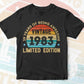 39 Years Of Being Awesome Vintage 1983 Limited Edition 39th Birthday Editable Vector T-shirt Designs Svg Files