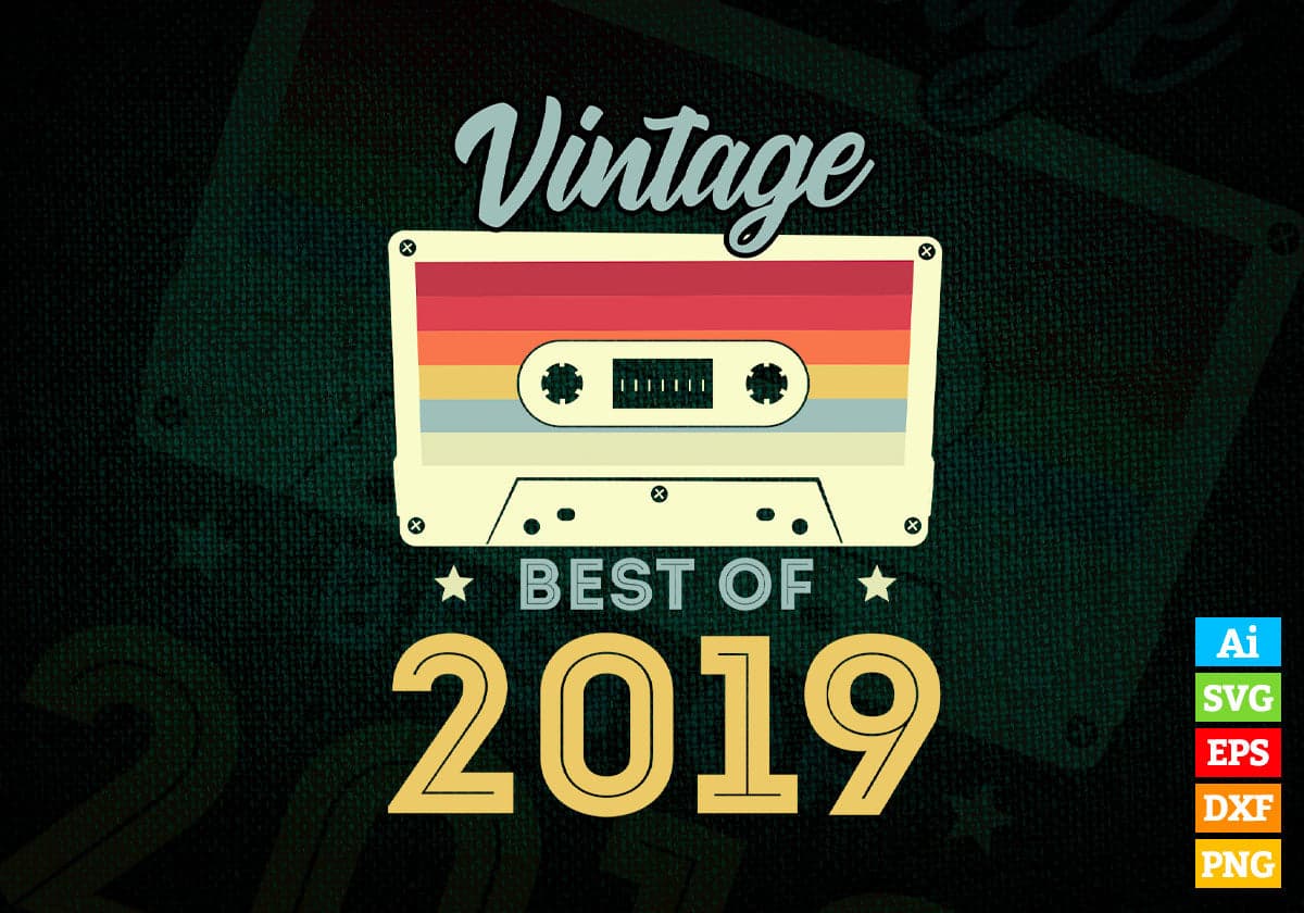 3rd Birthday Best of 2019 Vintage Editable Vector T-shirt design in Ai Svg Printable Files