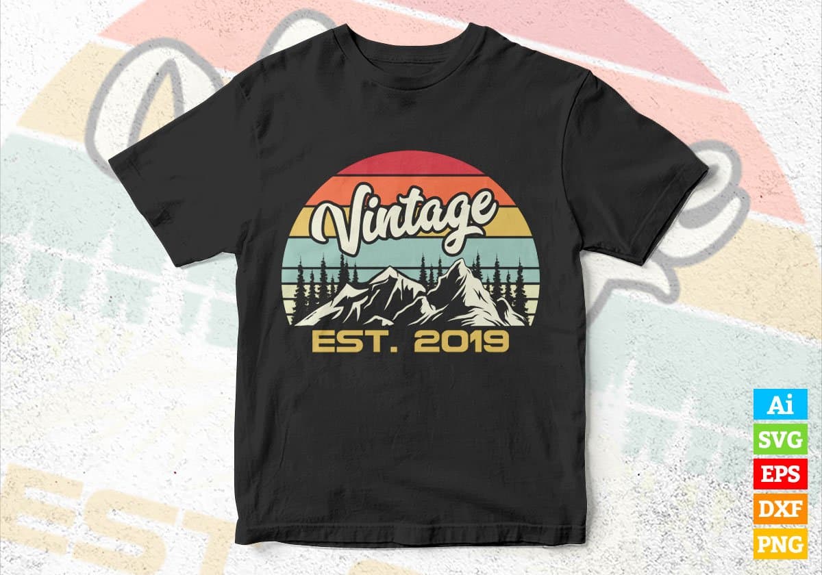 3rd Birthday of Mountain Hiking Lovers Outdoor Vintage Editable Vector T-shirt Design in Ai Svg Png Files