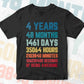 4 Years 48 Months Old Baby Vintage Birthday Editable Vector T-shirt Design Svg Files