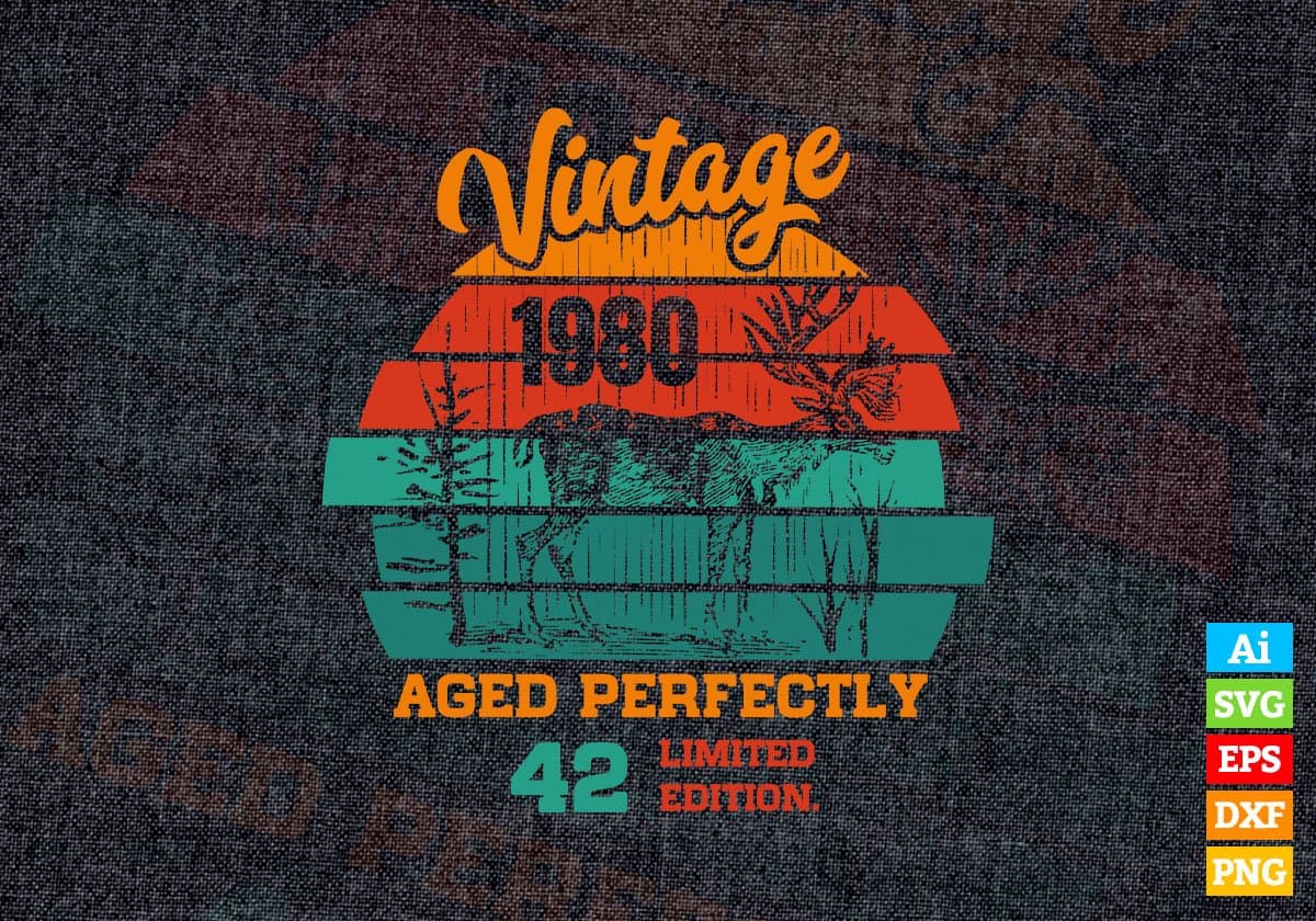 42nd Birthday for Deer Hunter Vintage Hunting Editable Vector T-shirt Design in Ai Svg Png Files